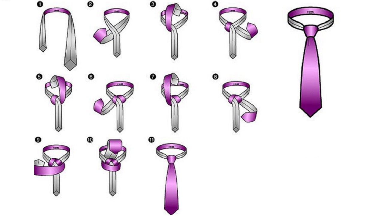 [اینفوگرافیک]: آموزش گره کراوات (گره بالتوس)
